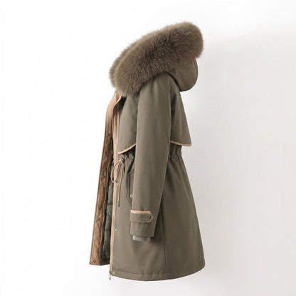 Allsaints Leather - Nenal | Fur-Trimmed Drawstring-Waist Coat Women