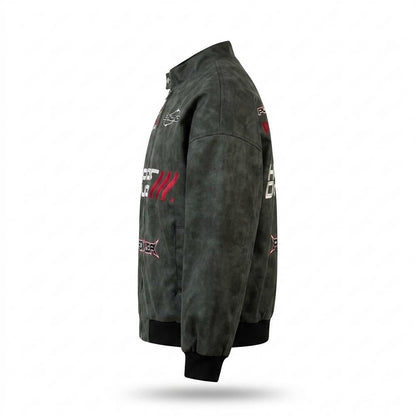 Allsaints Leather - Viven | Embroidered Sueded Jacket Unisex