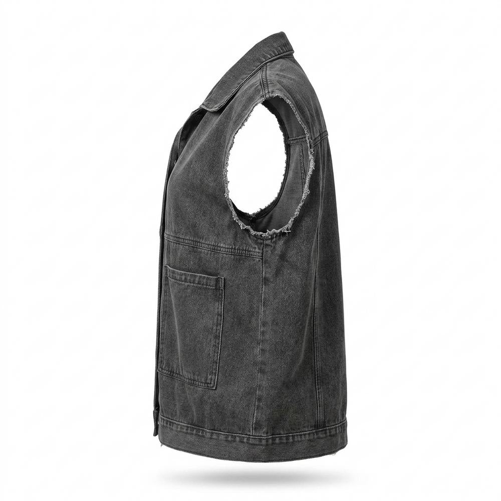 Allsaints Leather - Camel | Button-Front Denim Vest Women