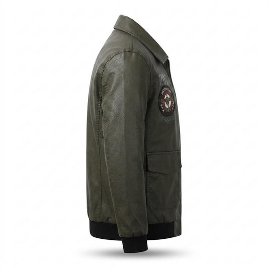 Allsaints Leather - Sifon | Embroidered Ribbed Leather Jacket Men