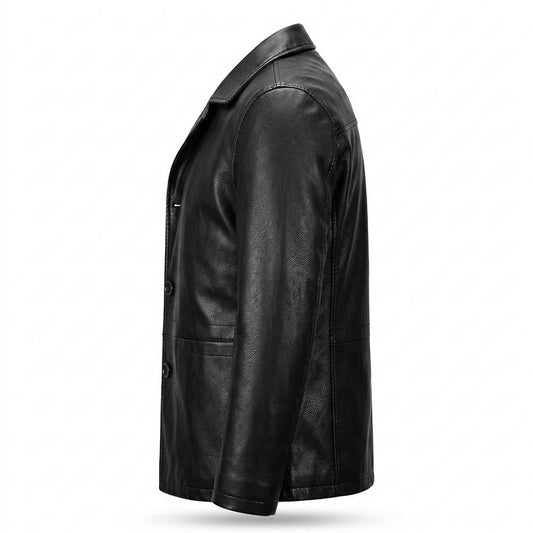 Allsaints Leather - Totiv | Button-Up Lined Leather Jacket Men