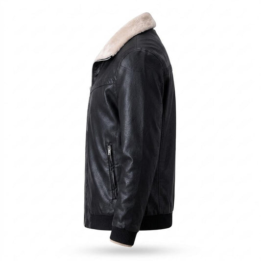 Allsaints Leather - Sevar | Fleece-Lined Zip-Up Leather Jacket Men