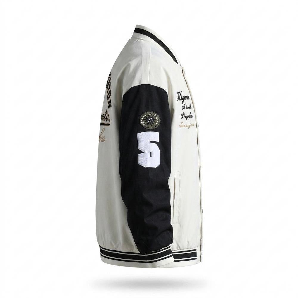 Allsaints Leather - Nizes | Embroidered Two-Tone Jacket Unisex