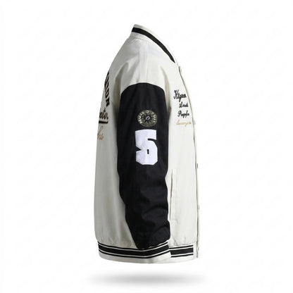 Allsaints Leather - Nizes | Embroidered Two-Tone Jacket Unisex