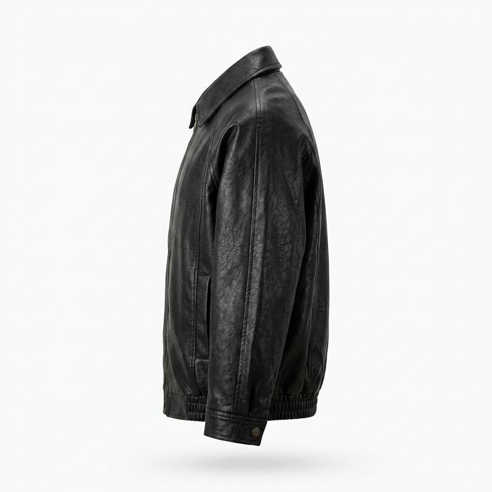 Allsaints Leather - Vesol | Zip-Up Collared Leather Jacket Men