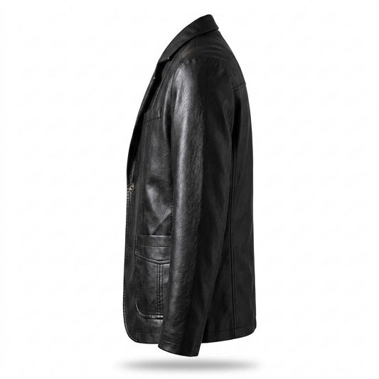 Allsaints Leather - Elral | Button-Front Notched Lapel Blazer Men