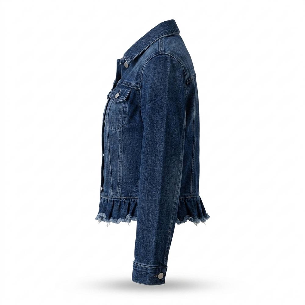 Allsaints Leather - Daral | Ruffled Button-Front Denim Jacket Women