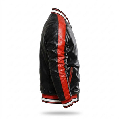 Allsaints Leather - Zelan | Zip-Up Striped Leather Jacket Men