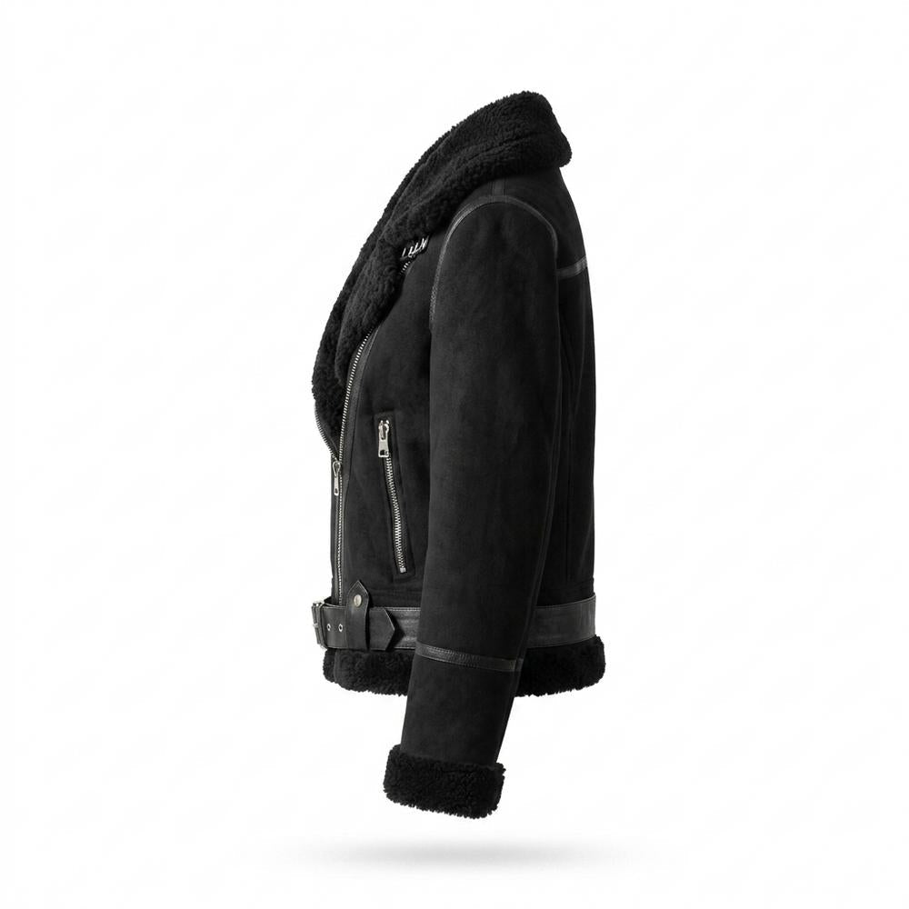 Allsaints Leather - Yomer | Shearling-Lined Asymmetrical Leather Jacket Women