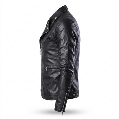 Allsaints Leather - Vamir | Asymmetrical Slim-Fit Leather Jacket Men