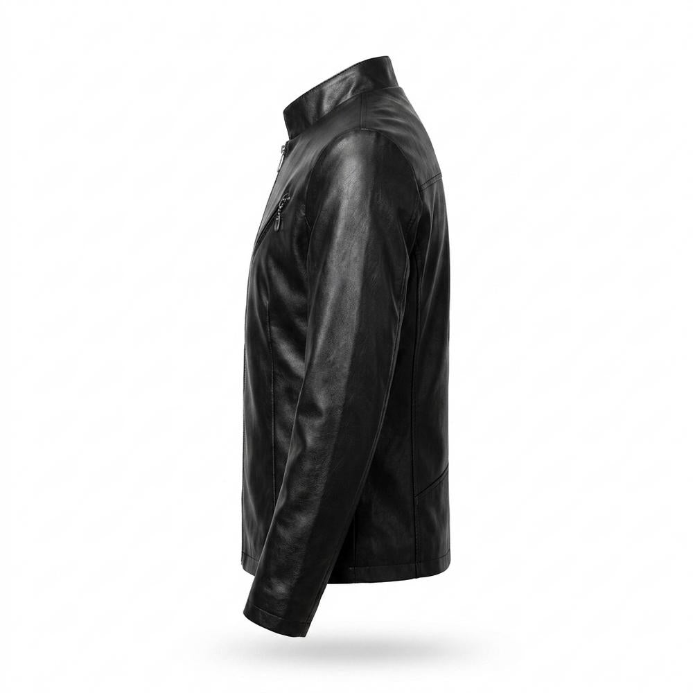 Allsaints Leather - Visik | Stand-Collar Zip-Up Leather Jacket Men