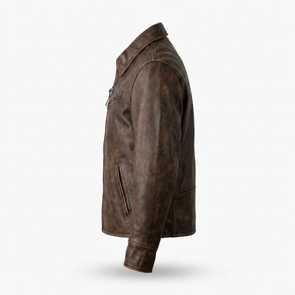 Allsaints Leather - Lyven | Grained Zip-Front Leather Jacket Men