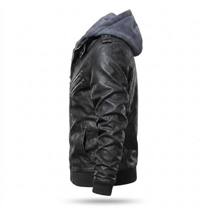 Allsaints Leather - Lyhal | Hooded Faux Leather Jacket Men