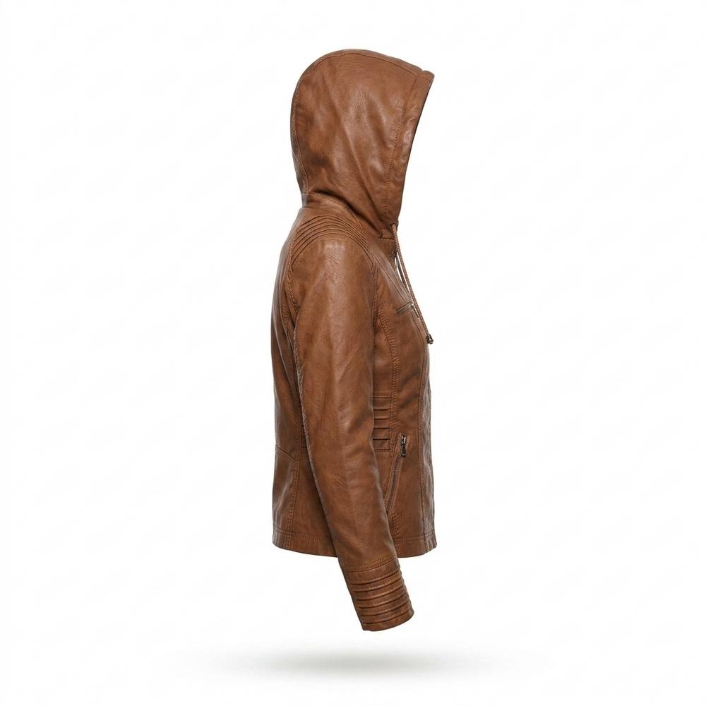 Allsaints Leather - Zetal | Hooded Fitted Leather Jacket Women