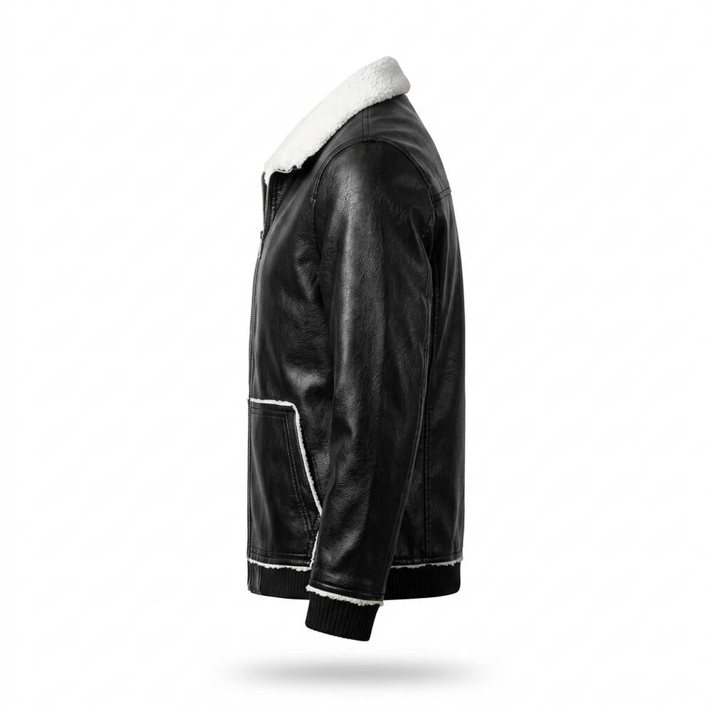 Allsaints Leather - Tilor | Sherpa-Collar Lined Leather Jacket Men