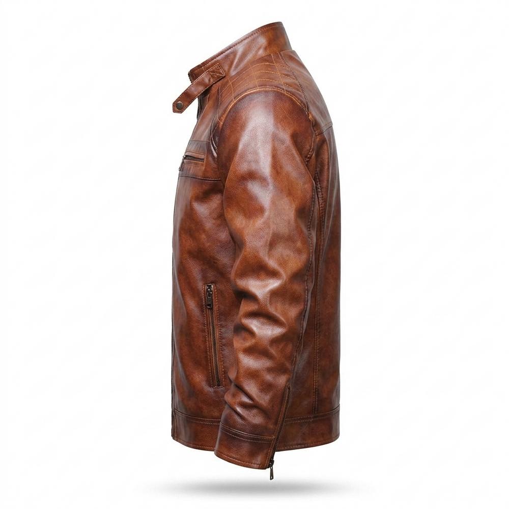 Allsaints Leather - Zelar | Quilted Zippered Leather Jacket Men