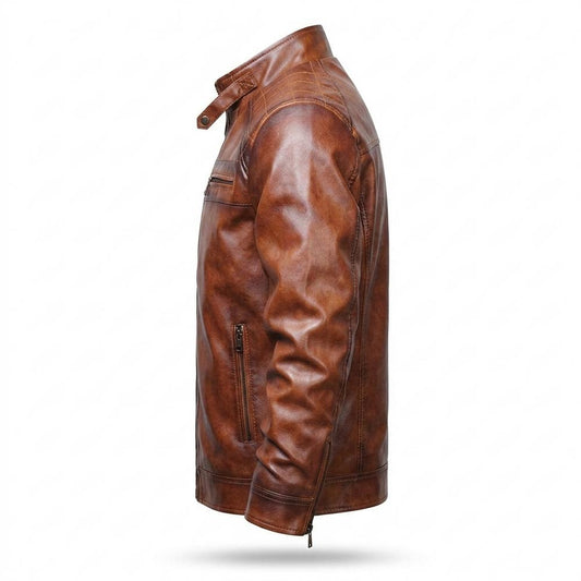 Allsaints Leather - Zelar | Quilted Zippered Leather Jacket Men