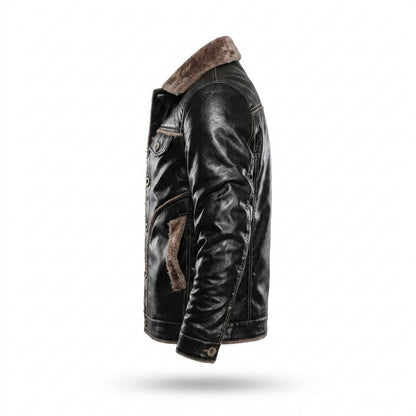 Allsaints Leather - Luzer | Sherpa-Lined Button-Front Leather Jacket Men