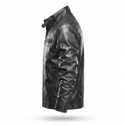 Allsaints Leather - Aomon | Quilted Zippered Leather Jacket Men
