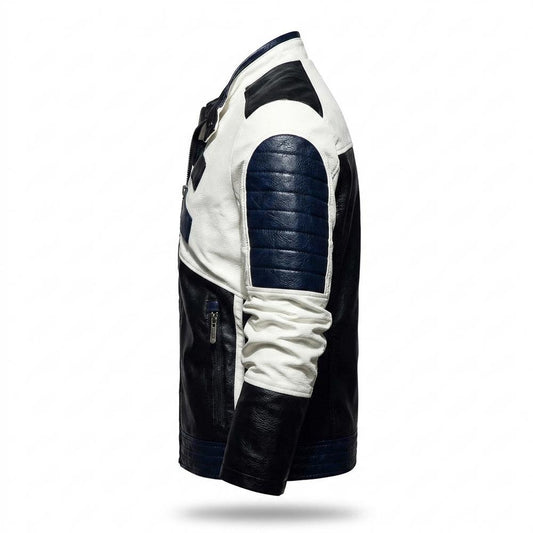 Allsaints Leather - Lyvel | Color-Block Quilted Leather Jacket Men