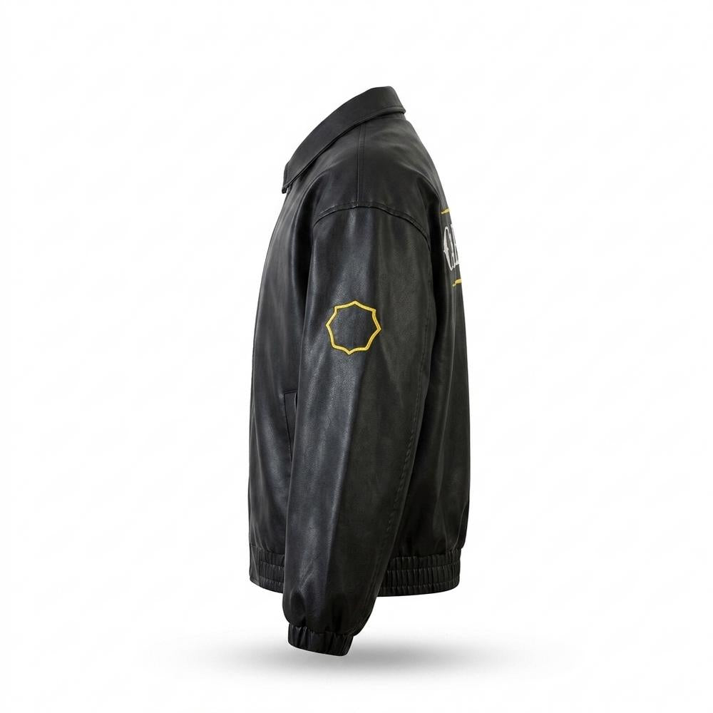 Allsaints Leather - Zavar | Embroidered Oversized Leather Jacket Unisex