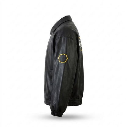 Allsaints Leather - Zavar | Embroidered Oversized Leather Jacket Unisex