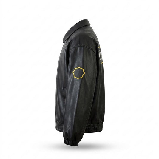 Allsaints Leather - Zavar | Embroidered Oversized Leather Jacket Unisex