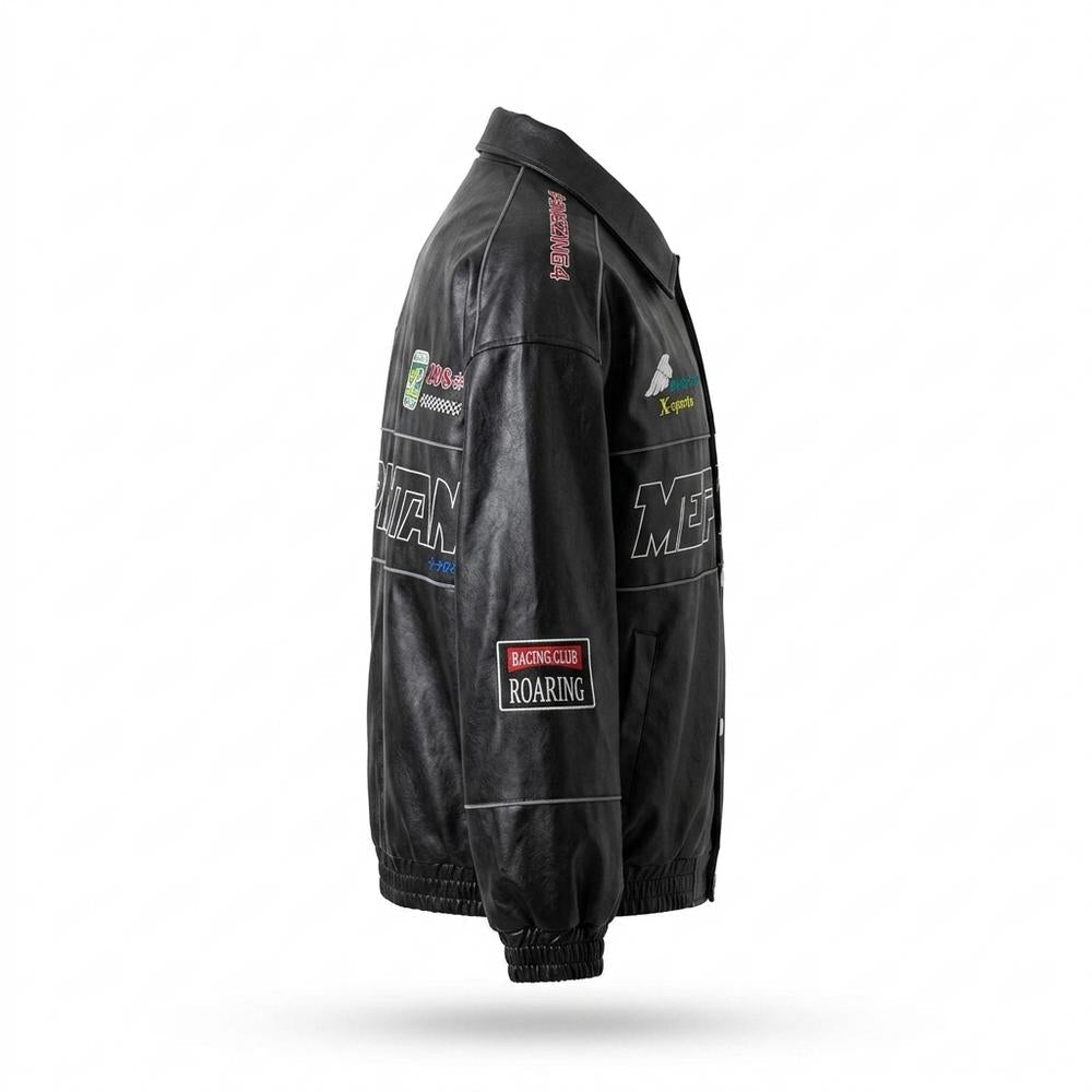 Allsaints Leather - Levin | Embroidered Buttoned Leather Jacket Unisex