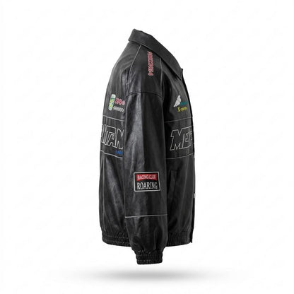 Allsaints Leather - Levin | Embroidered Buttoned Leather Jacket Unisex