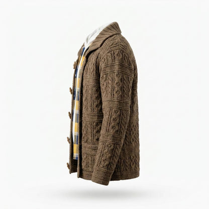 Allsaints Leather - Comar | Cable-Knit Toggle-Button Knit Cardigan Men