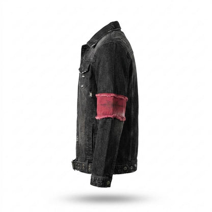 Allsaints Leather - Yoker | Distressed Belted Denim Jacket Men