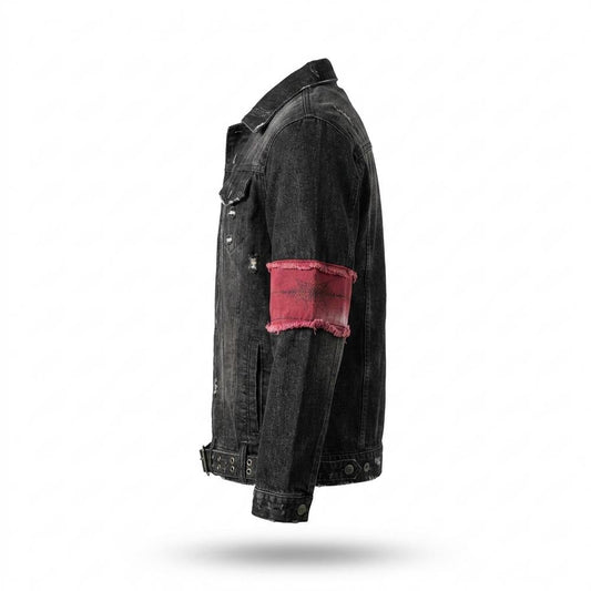 Allsaints Leather - Yoker | Distressed Belted Denim Jacket Men