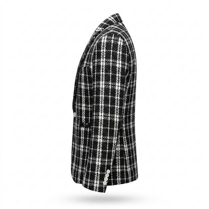 Allsaints Leather - Kuted | Plaid Textured Blazer Men