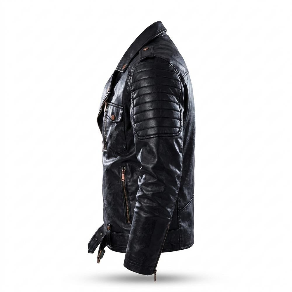 Allsaints Leather - Lefok | Asymmetrical Quilted Leather Jacket Men