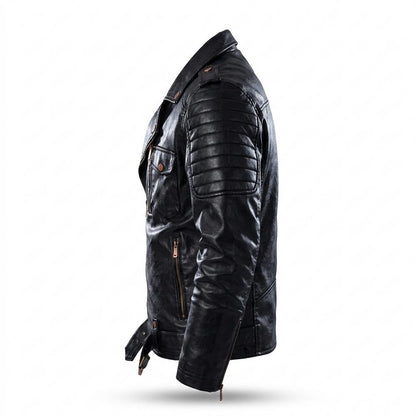 Allsaints Leather - Lefok | Asymmetrical Quilted Leather Jacket Men