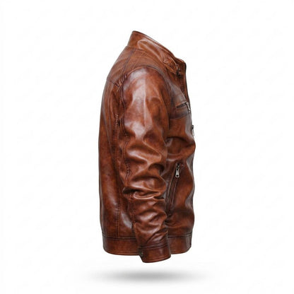 Allsaints Leather - Maged | Quilted Zippered Leather Jacket Men