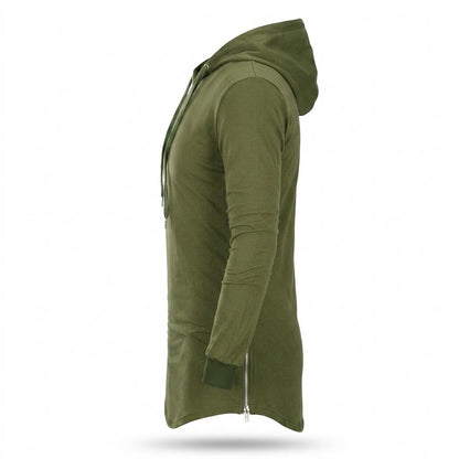 Allsaints Leather - Veven | Asymmetrical Longline Hoodie Men