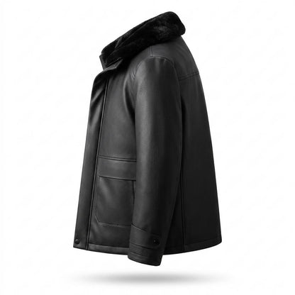 Allsaints Leather - Zasel | Quilted-Lined Fur-Collar Leather Jacket Men