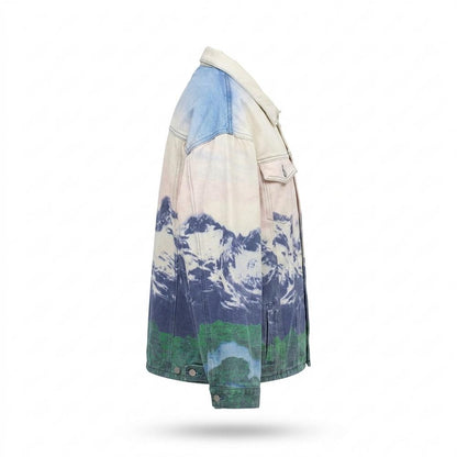 Allsaints Leather - Rinad | Printed Oversized Denim Jacket Unisex