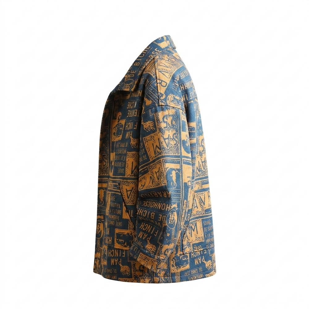 Allsaints Leather - Kesol | Printed Buttoned Jacket Men