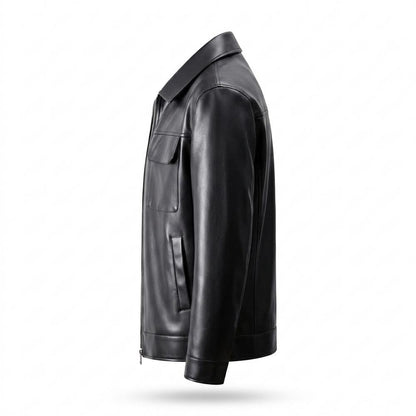 Allsaints Leather - Eofan | Zip-Front Collared Leather Jacket Men