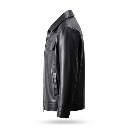 Allsaints Leather - Eofan | Zip-Front Collared Leather Jacket Men