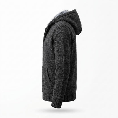 Allsaints Leather - Lamir | Fleece-Lined Knitted Hoodie Men