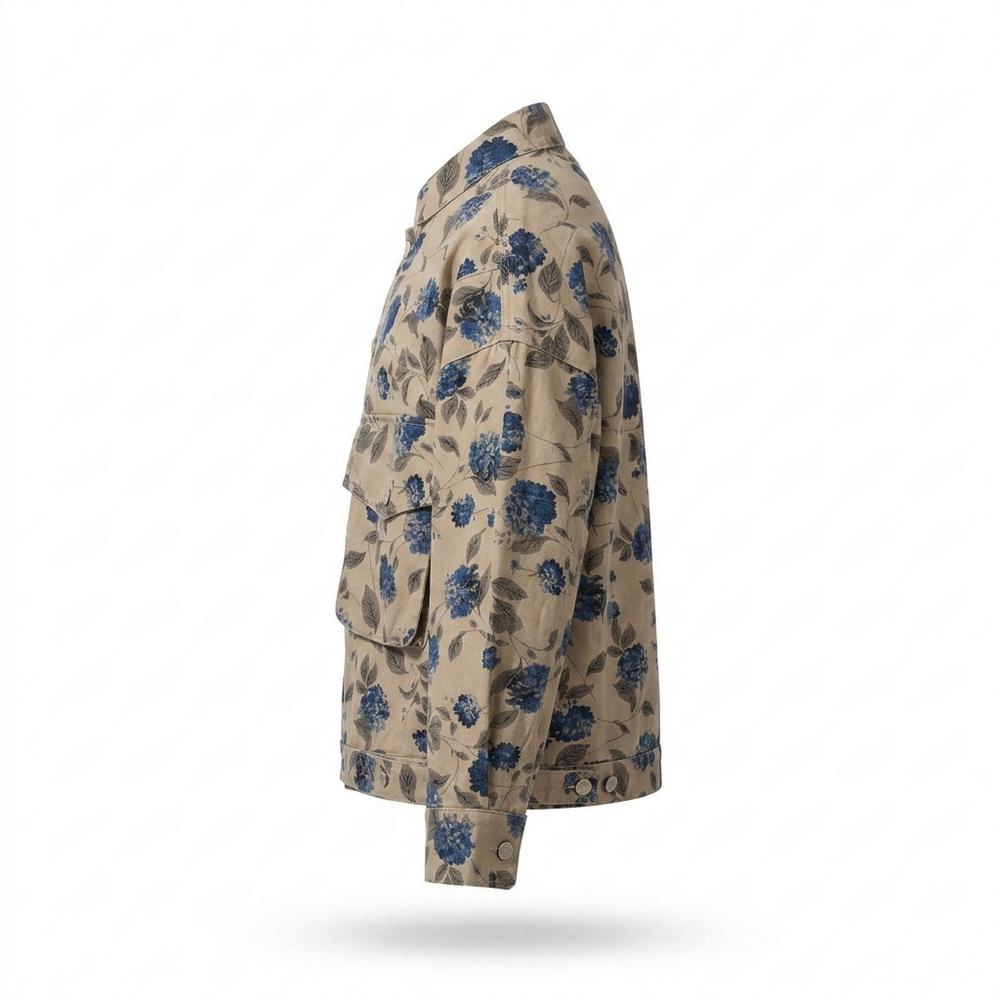 Allsaints Leather - Nabok | Floral-Print Button-Front Jacket Unisex