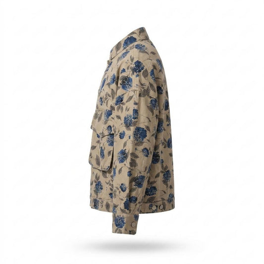 Allsaints Leather - Nabok | Floral-Print Button-Front Jacket Unisex