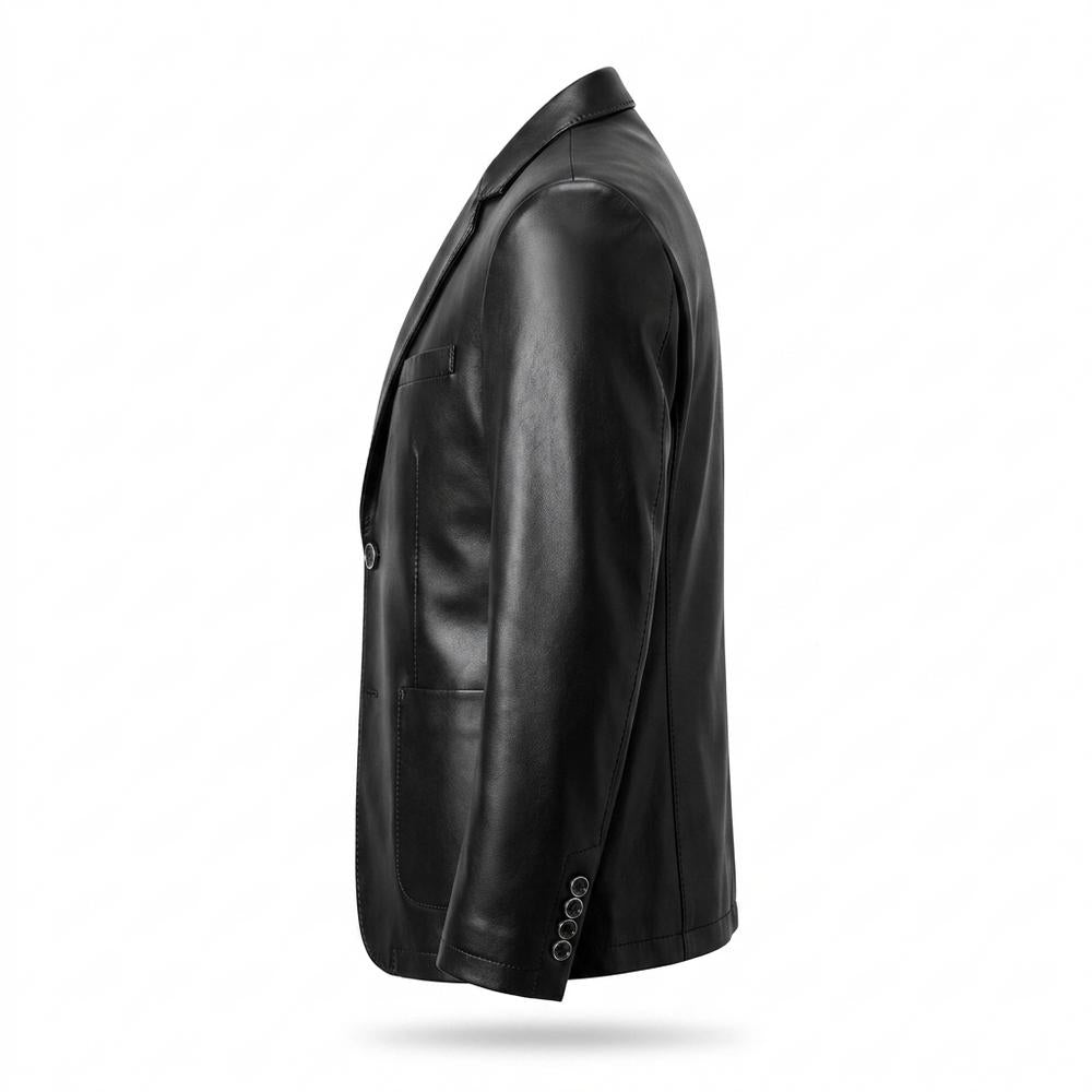 Allsaints Leather - Vamer | Leather Two-Button Blazer Men