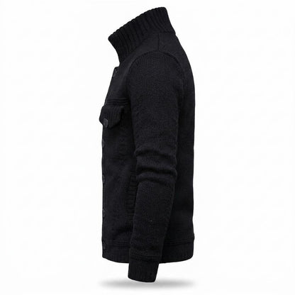 Allsaints Leather - Detar | Stand-Collar Button-Up Knit Cardigan Men