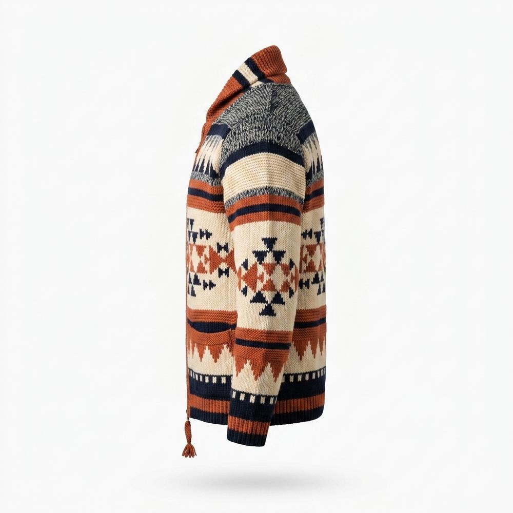 Allsaints Leather - Nozan | Jacquard Zip-Up Knit Cardigan Men