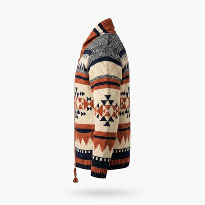 Allsaints Leather - Nozan | Jacquard Zip-Up Knit Cardigan Men