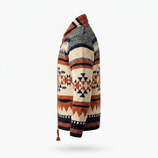 Allsaints Leather - Nozan | Jacquard Zip-Up Knit Cardigan Men